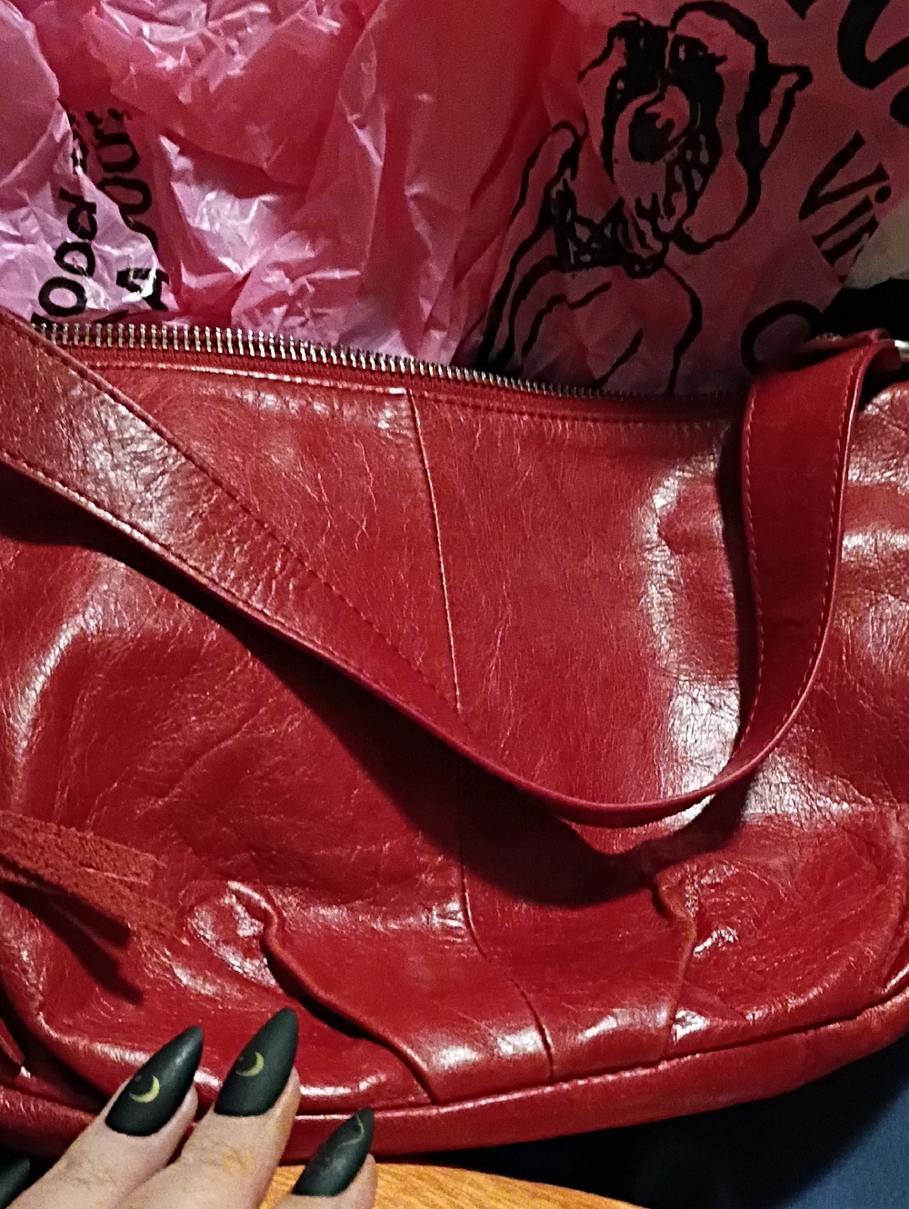 HOBO Red Leather Shoulder Bag